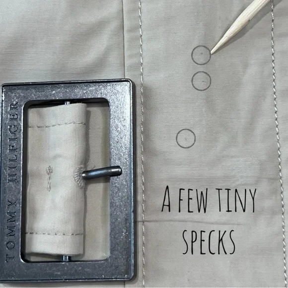 Tommy Hilfiger Trench Coat Belted Jacket Hidden Hood Beige Tan Medium M - Picture 10 of 17